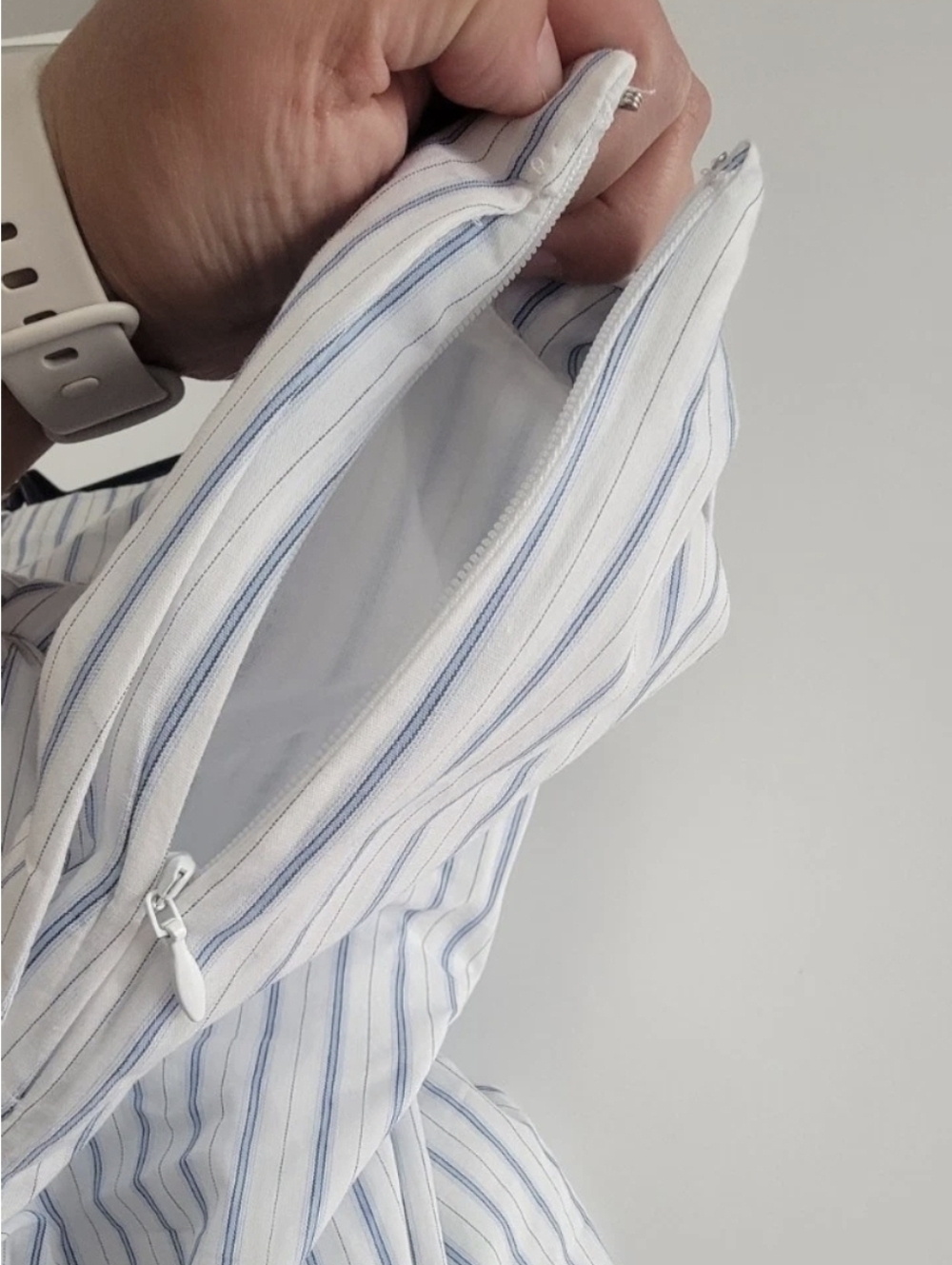 Abercrombie And Fitch Blue And White Striped Poplin Wide Leg Pant Sz 29 - Picture 6 of 6